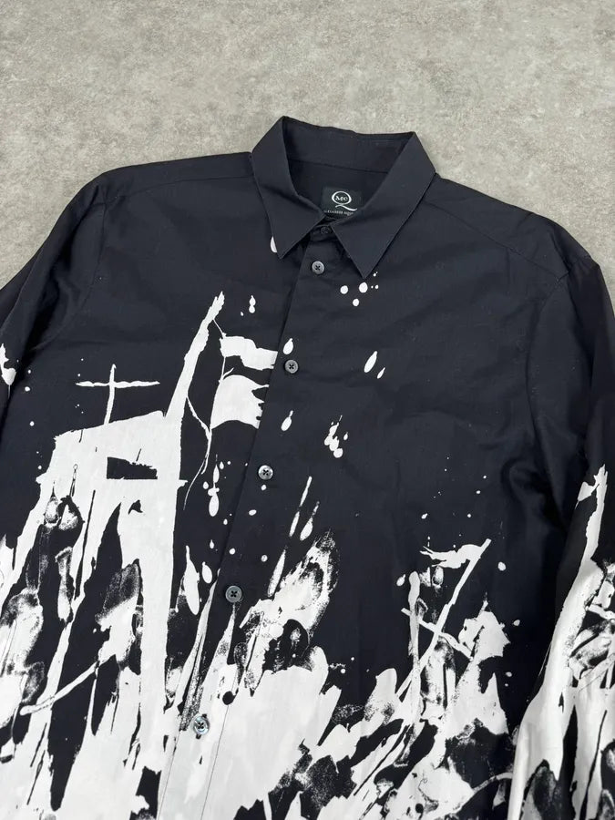 AW2013 Alexander McQueen Black & White Contemporary Shirt BQMtARP 4