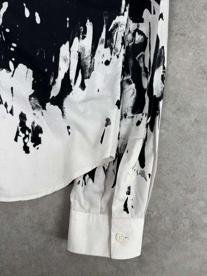 AW2013 Alexander McQueen Black & White Contemporary Shirt BQMtARP 9