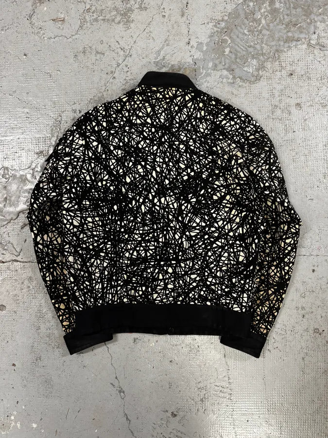 AW2013 Balenciaga Black & White Contemporary Abstract Aviator Jacket DWWUQUJ 3