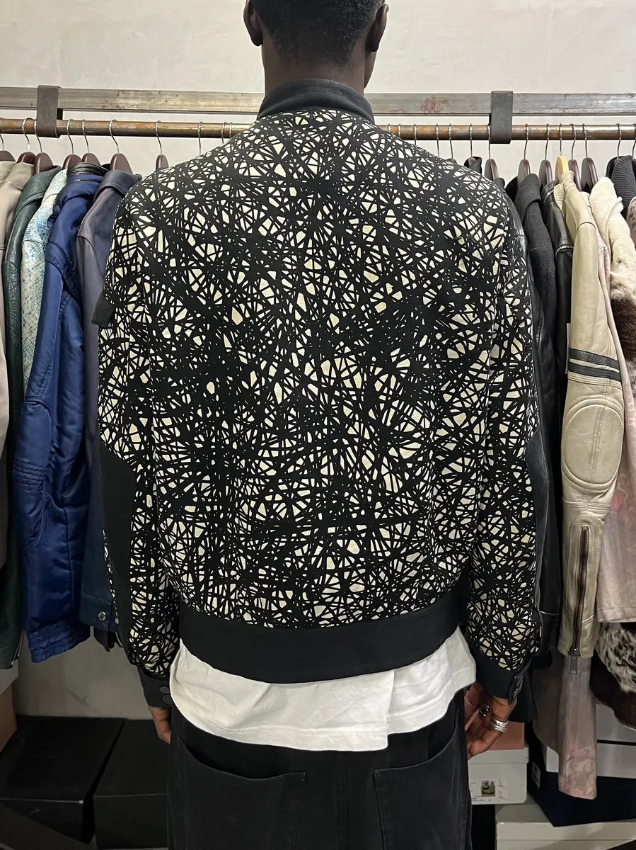 AW2013 Balenciaga Black & White Contemporary Abstract Aviator Jacket DWWUQUJ 4