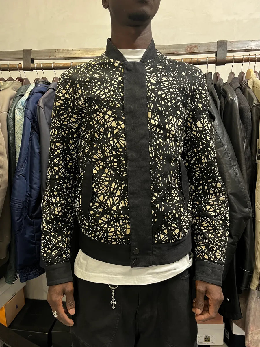 AW2013 Balenciaga Black & White Contemporary Abstract Aviator Jacket DWWUQUJ 1