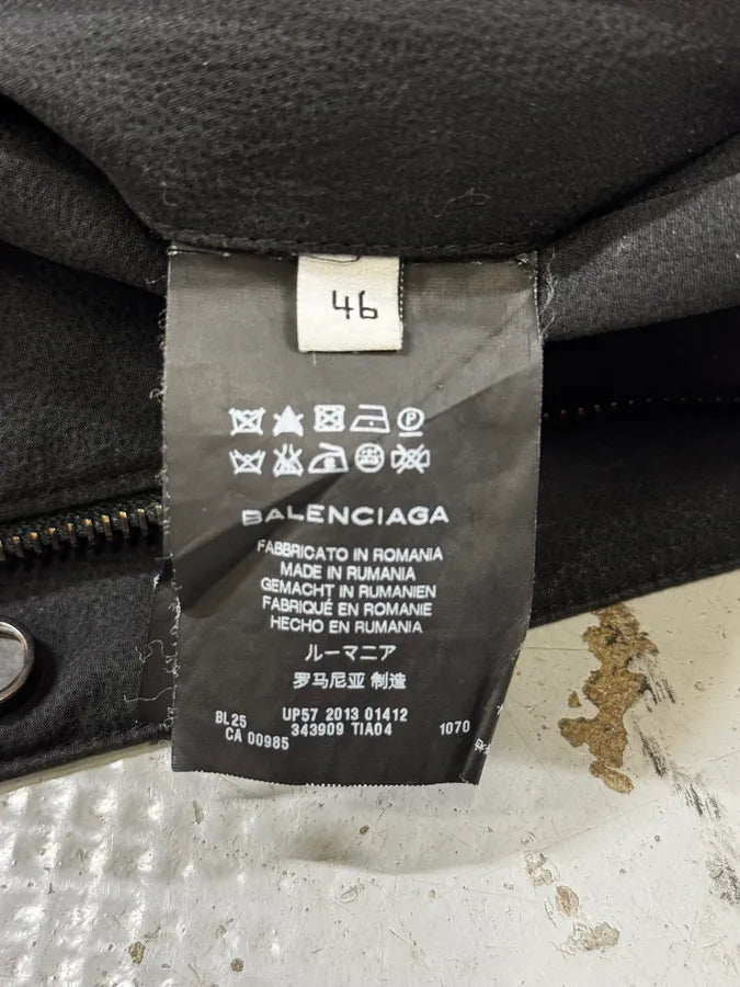 AW2013 Balenciaga Black & White Contemporary Abstract Aviator Jacket DWWUQUJ 8