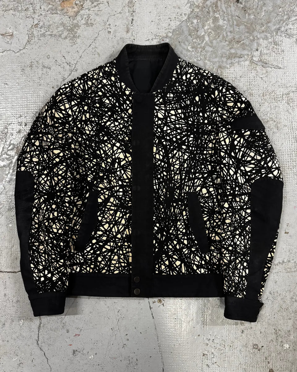 AW2013 Balenciaga Black & White Contemporary Abstract Aviator Jacket DWWUQUJ 0