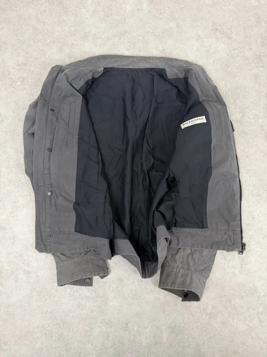 AW2013 Balenciaga Grey Raw Bomber Jacket gERMGCT 10