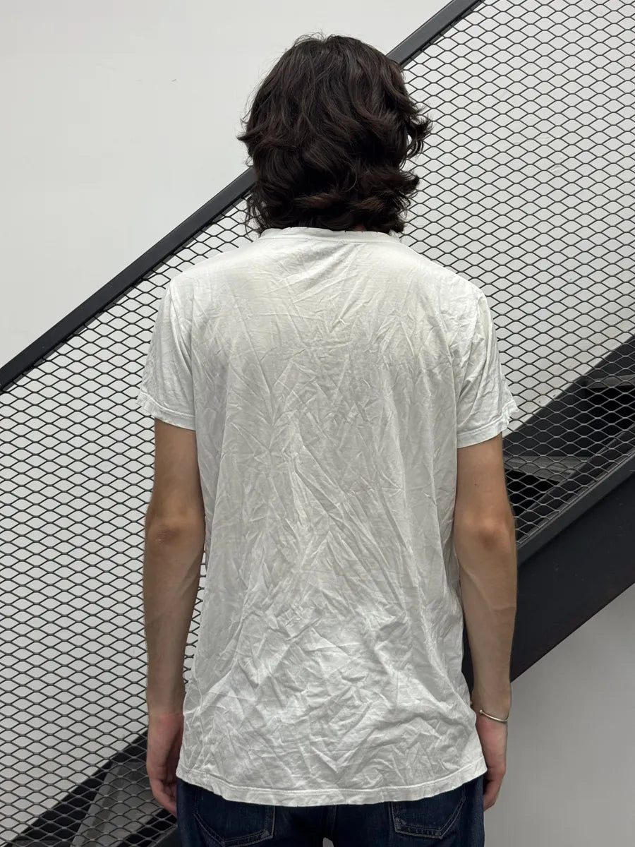 AW2013 Balmain Cream Cray Dragon Graphic T-Shirt MHlxNMZ 2