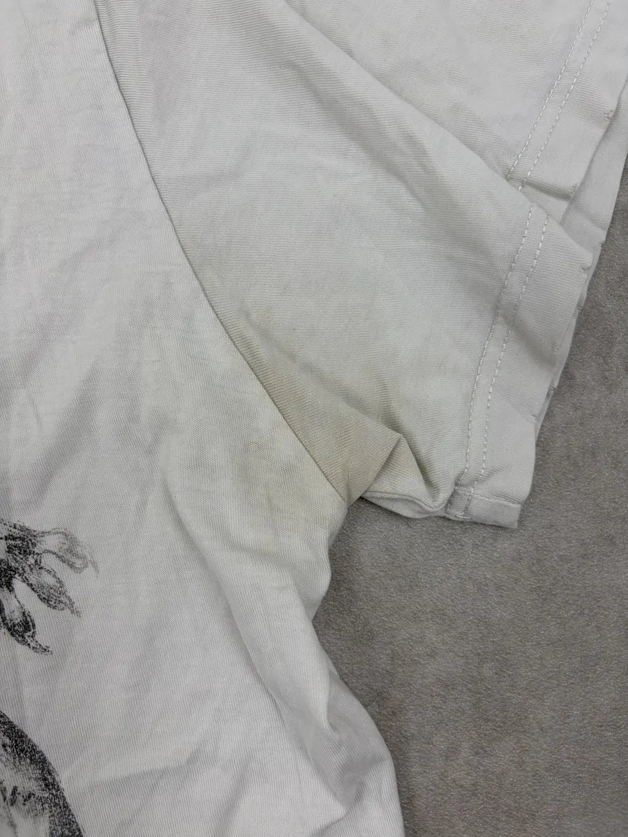 AW2013 Balmain Cream Cray Dragon Graphic T-Shirt MHlxNMZ 5