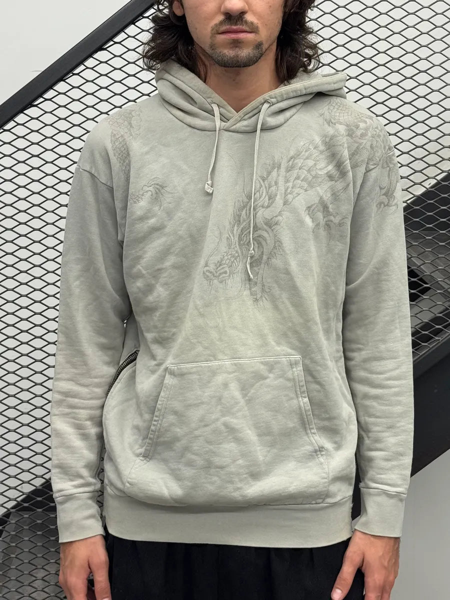 AW2013 Balmain Dragon Side Zip Grey Hoodie rwlTcCP 1