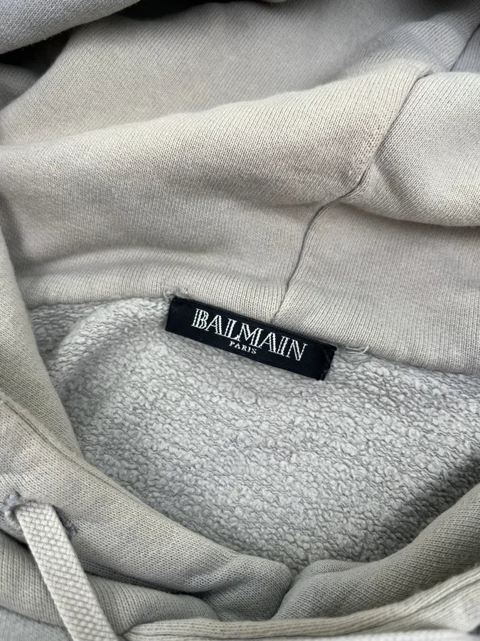 AW2013 Balmain Dragon Side Zip Grey Hoodie rwlTcCP 7