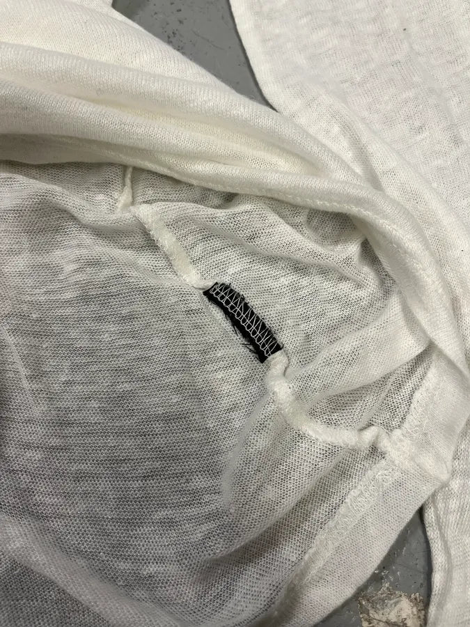 AW2013 Balmain White Transparent Henley Lonsgleeve yoEGHXj 8