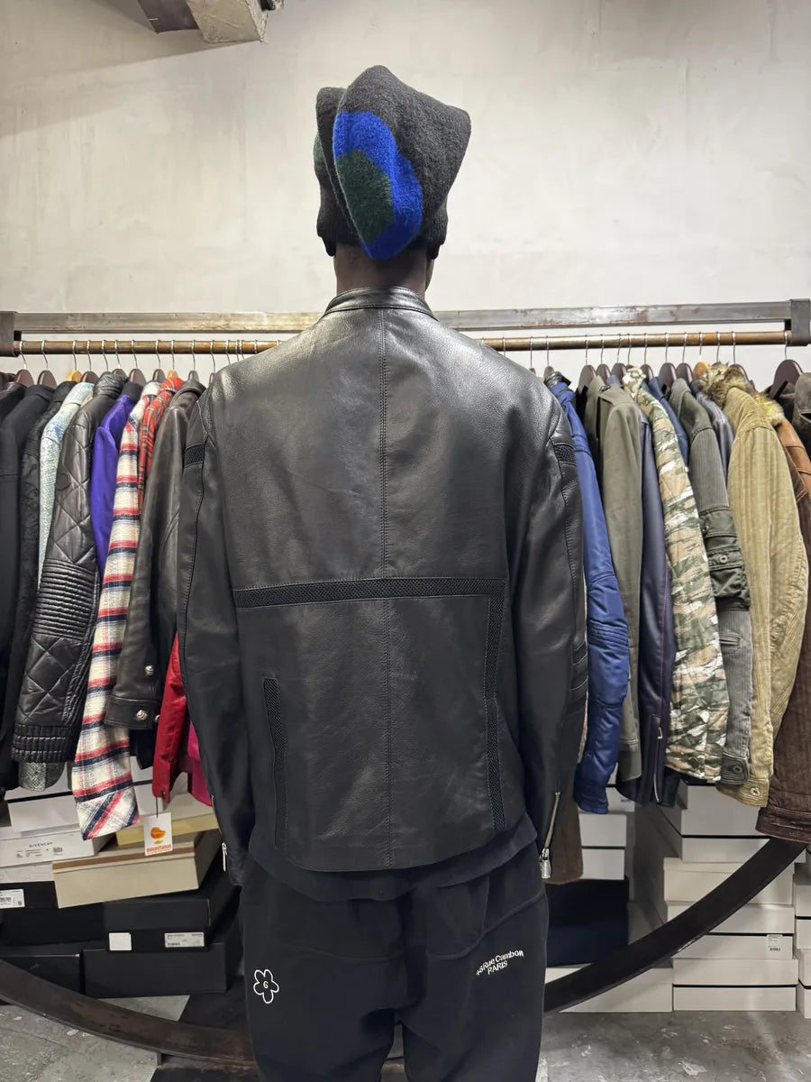 AW2013 Dirk Bikkembergs Black Contemporary Biker Leather Jacket sXyiAXQ 3