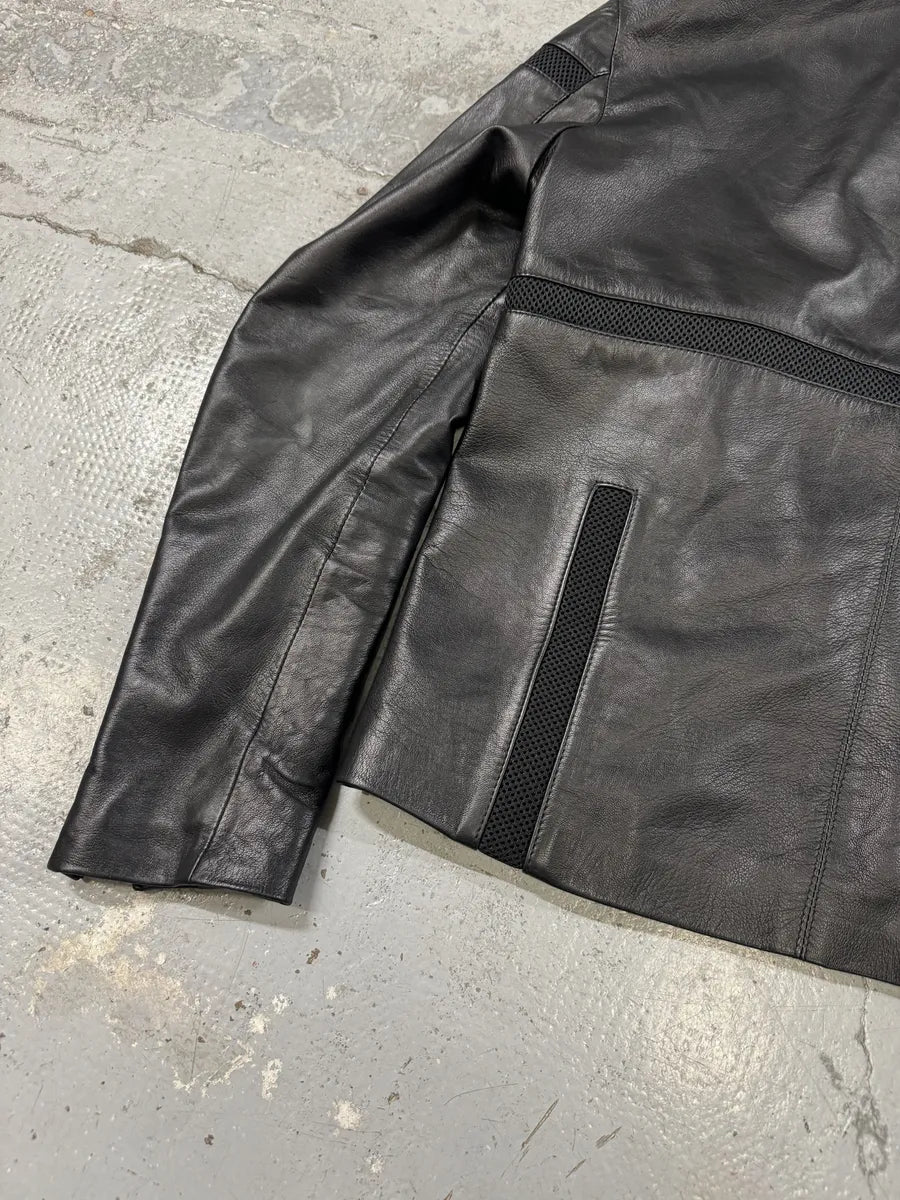 AW2013 Dirk Bikkembergs Black Contemporary Biker Leather Jacket sXyiAXQ 6