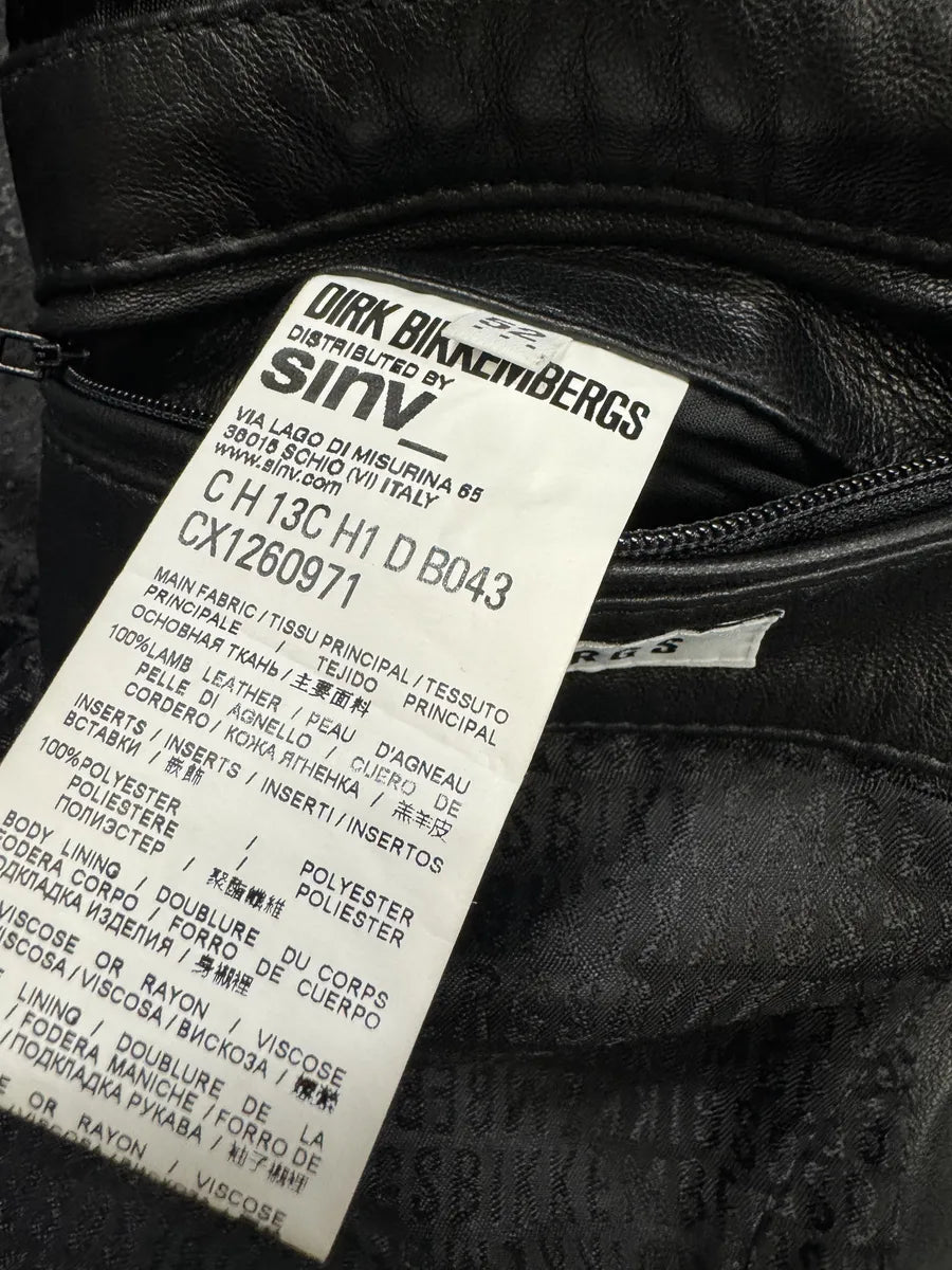 AW2013 Dirk Bikkembergs Black Contemporary Biker Leather Jacket sXyiAXQ 7