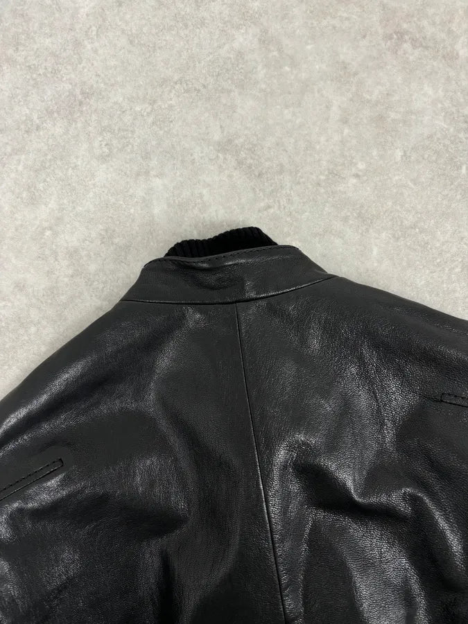 AW2008 Dirk Bikkembergs Black Premium Mafia Leather Jacket YueAllw 5