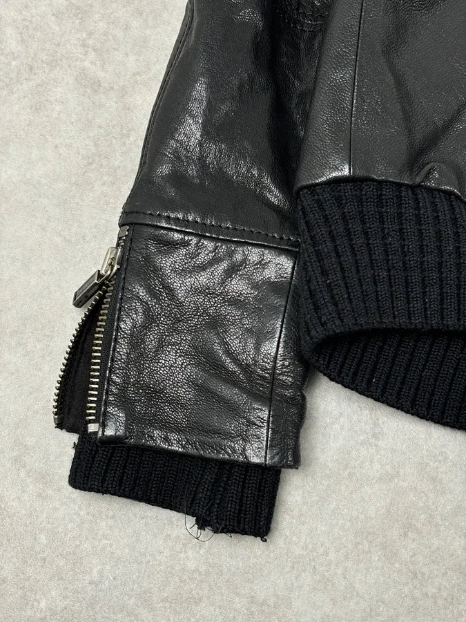 AW2008 Dirk Bikkembergs Black Premium Mafia Leather Jacket YueAllw 10