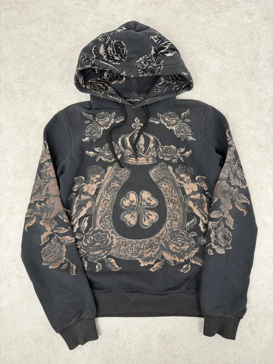 AW2013 Dolce & Gabbana Black Marie Royal Hoodie lhznkrU 0