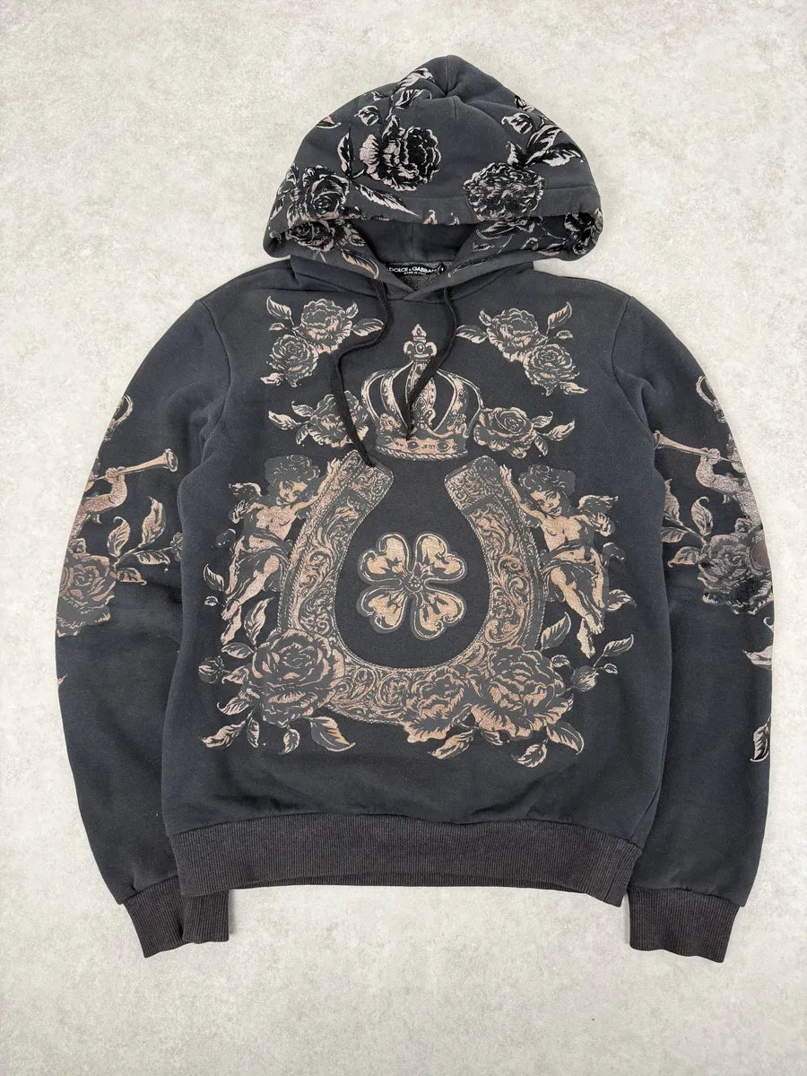 AW2013 Dolce & Gabbana Black Marie Royal Hoodie lhznkrU 4