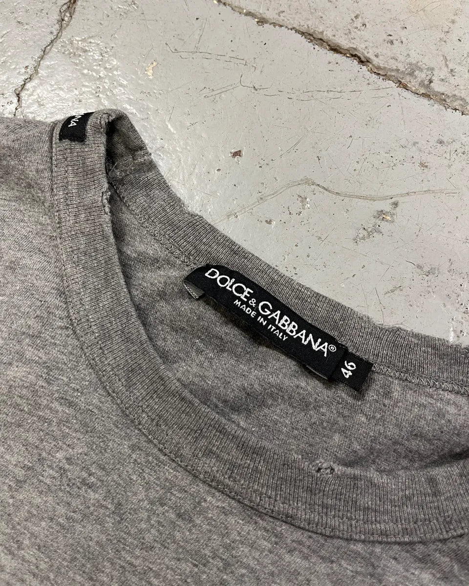 AW2013 Dolce & Gabbana Grey Distressed Religious Icon Longsleeve aoLHfPs 8