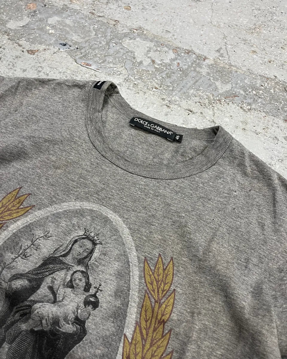 AW2013 Dolce & Gabbana Grey Madonna Religious Iconography Longsleeve T-Shirt CmfOqtU 4