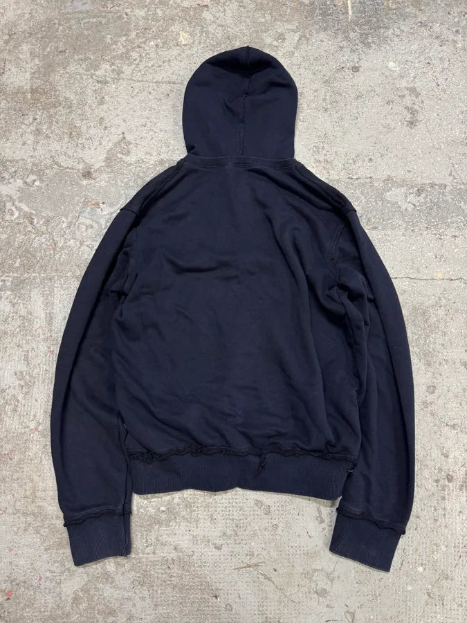 AW2013 Dolce & Gabbana Navy Hooded Zip-up Sweatshirt (L/XL) qMtiTez 1