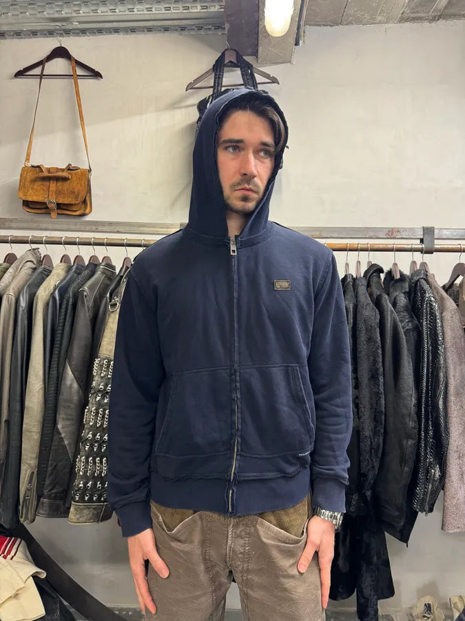AW2013 Dolce & Gabbana Navy Hooded Zip-up Sweatshirt (L/XL) qMtiTez 2