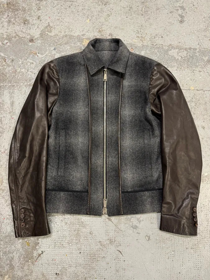 AW2013 Dsquared2 Hybrid Wool Leather Jacket OvwRROE 0