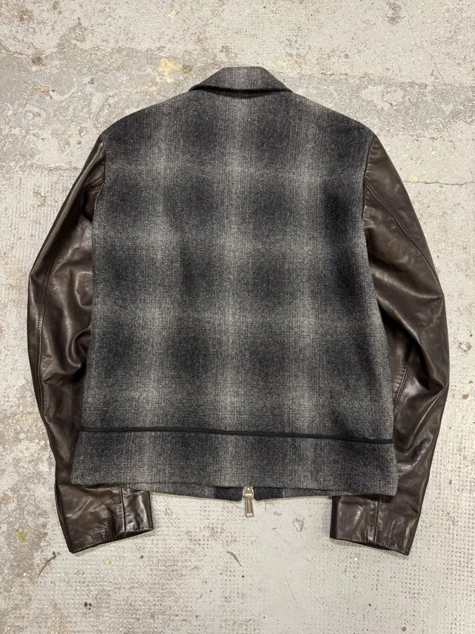 AW2013 Dsquared2 Hybrid Wool Leather Jacket OvwRROE 5