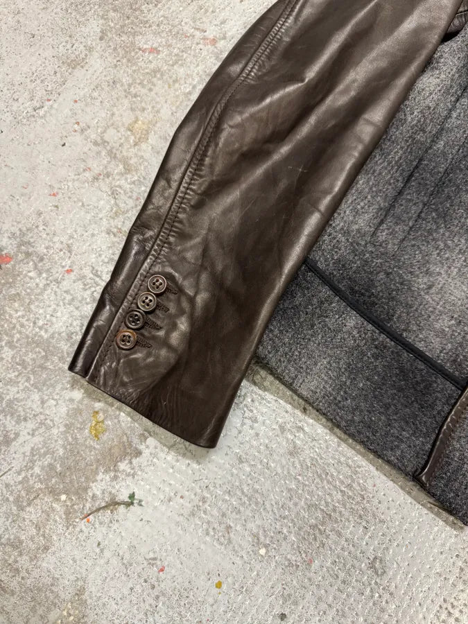 AW2013 Dsquared2 Hybrid Wool Leather Jacket OvwRROE 6