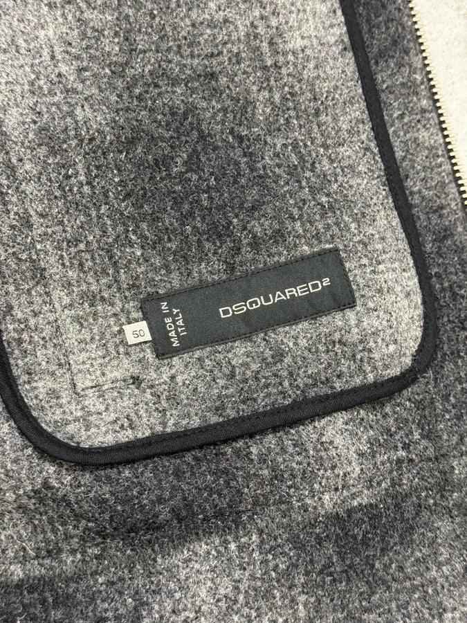 AW2013 Dsquared2 Hybrid Wool Leather Jacket OvwRROE 7