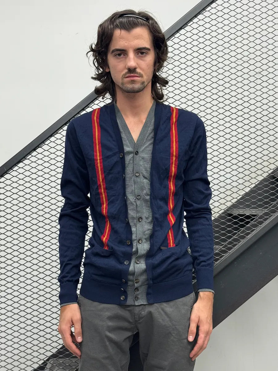 AW2013 Dsquared2 Navy Layered Striped Cardigan pxbClOh 1