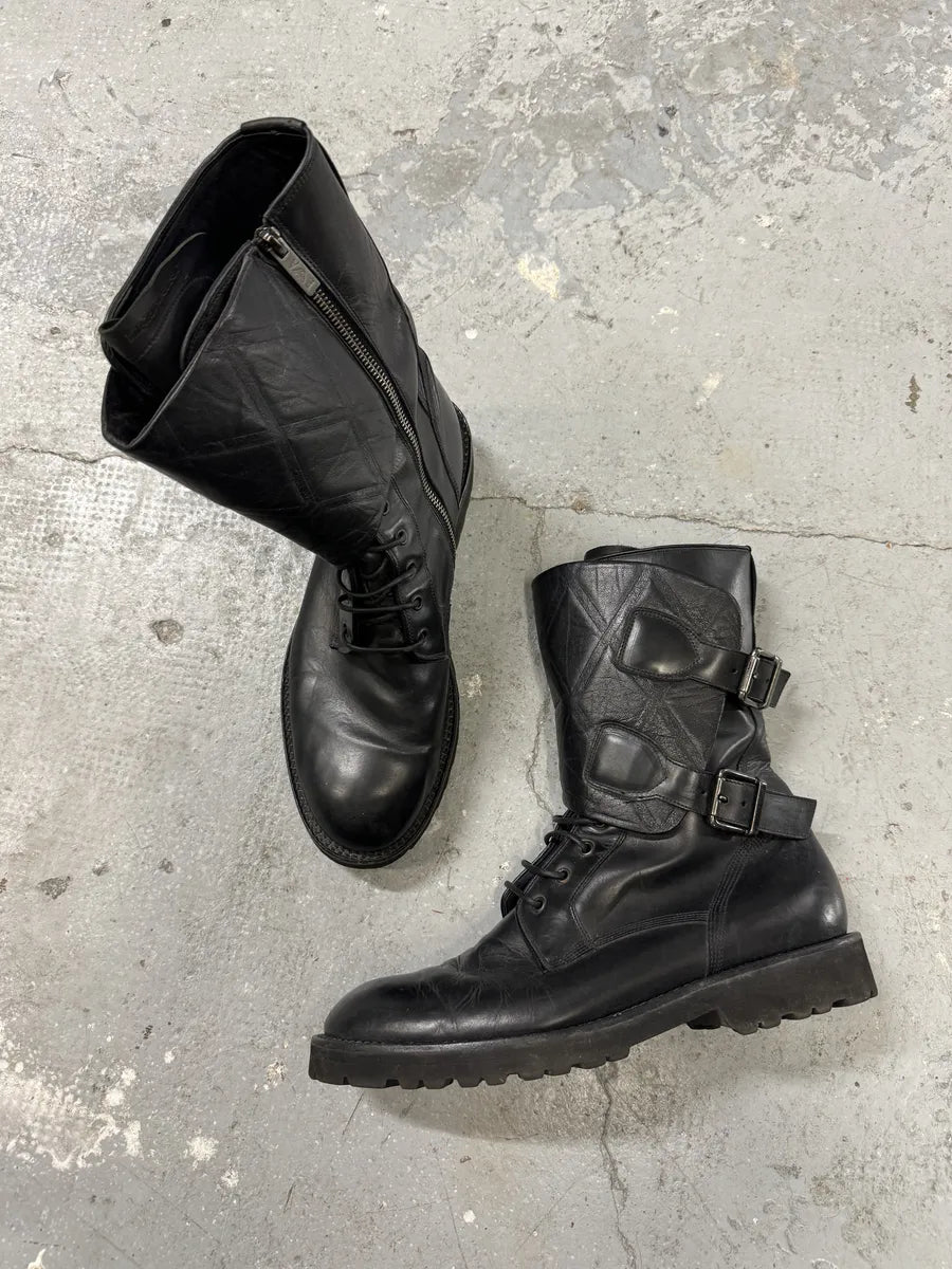 AW2013 Emporio Armani Black Ankle Biker Leather Boots (45eu/us11) 4