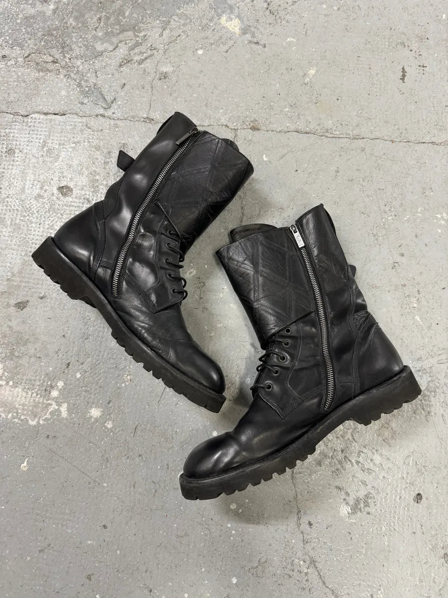 AW2013 Emporio Armani Black Ankle Biker Leather Boots (45eu/us11) 5