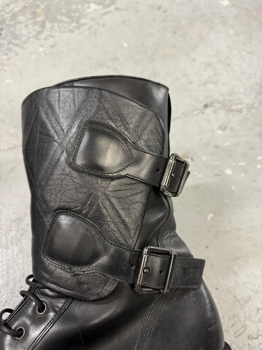 AW2013 Emporio Armani Black Ankle Biker Leather Boots (45eu/us11) 7