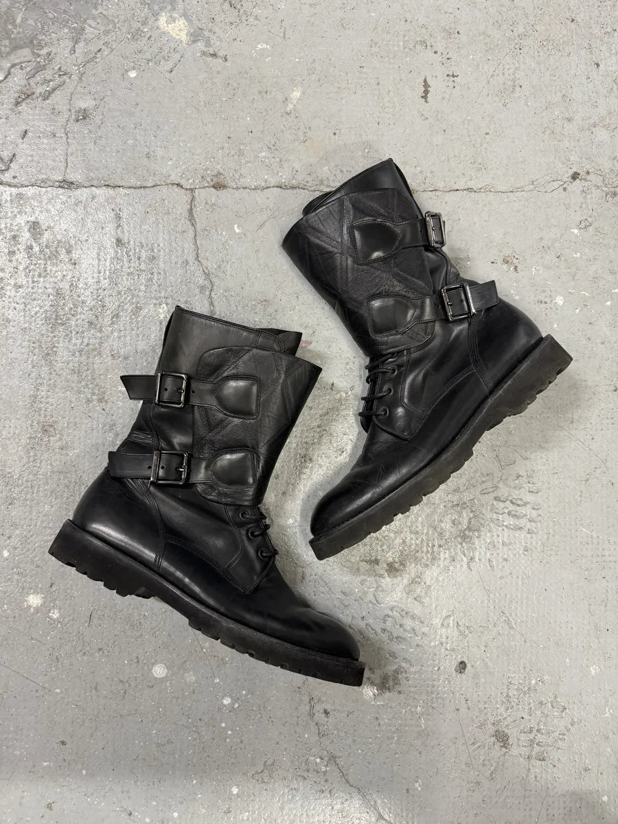 AW2013 Emporio Armani Black Ankle Biker Leather Boots (45eu/us11) 8