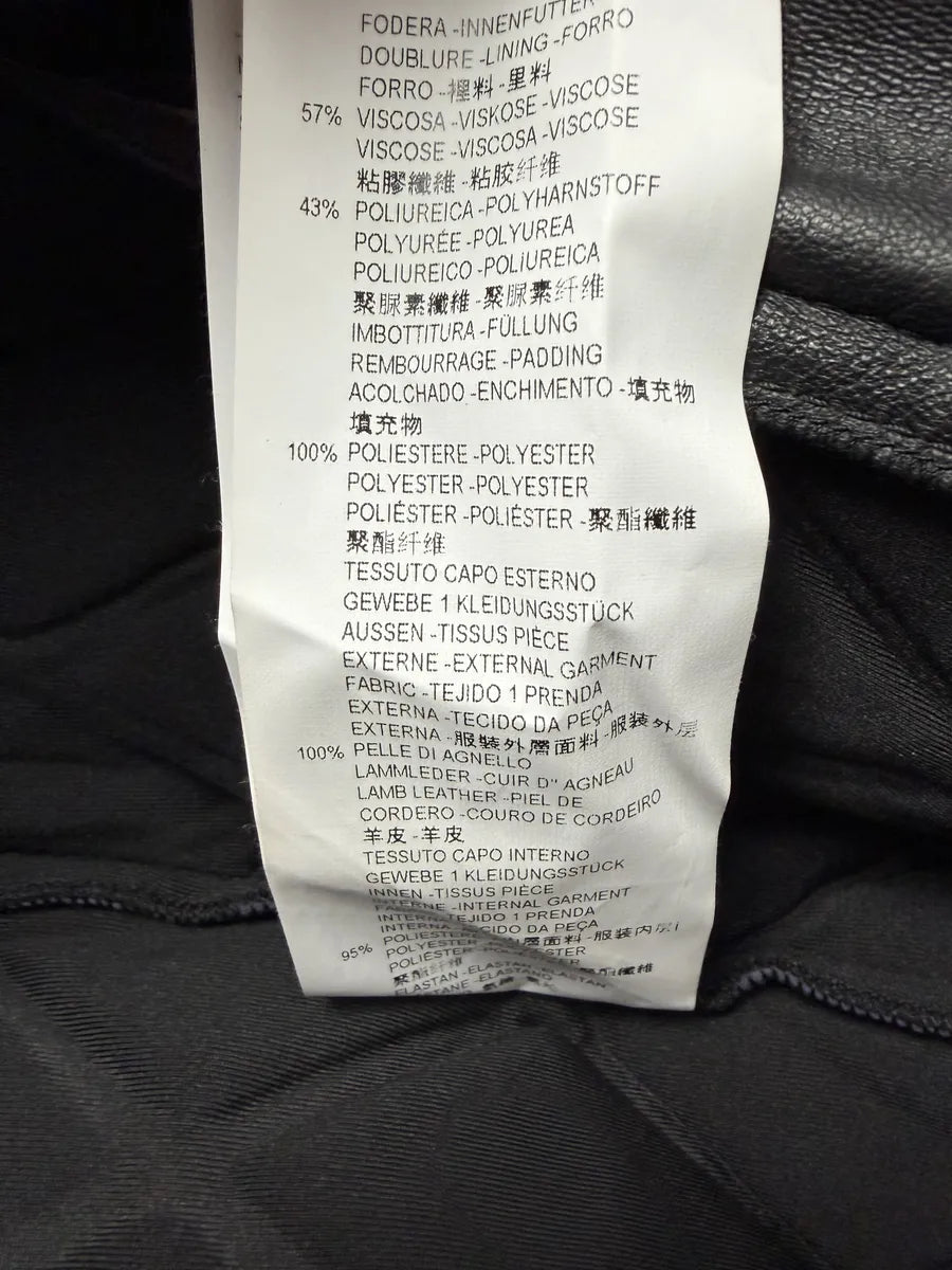 AW2013 Emporio Armani Black Asymmetrical Losange Leather Jacket OupnNbO 14