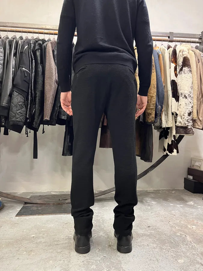 AW2013 Emporio Armani Black Wool Long Cozy Pants (M/L) FnPrSoL 1