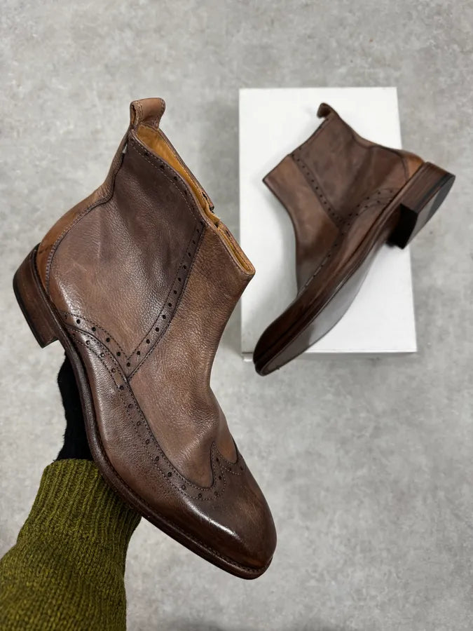 AW2013 Emporio Armani Brown Leather Boots lqcbHaq 0