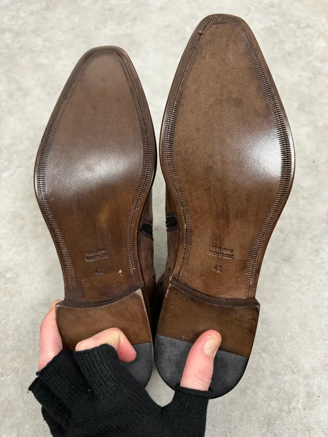 AW2013 Emporio Armani Brown Leather Boots lqcbHaq 5