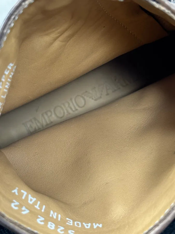 AW2013 Emporio Armani Brown Leather Boots lqcbHaq 7