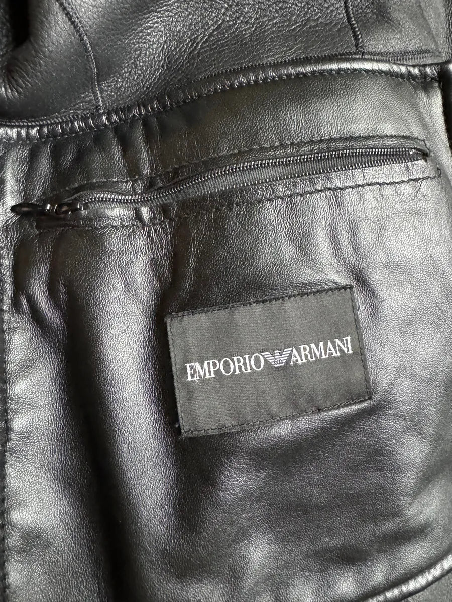 AW2013 Emporio Armani Lamb Shearling Black Hybride Blazer Jacket (L) kdQbxaB 5