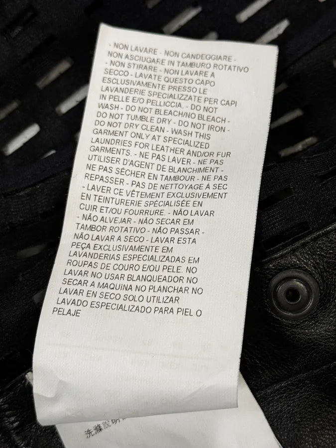 AW2013 Emporio Armani Perforated Black Leather Bomber Jacket LsdBjvo 10