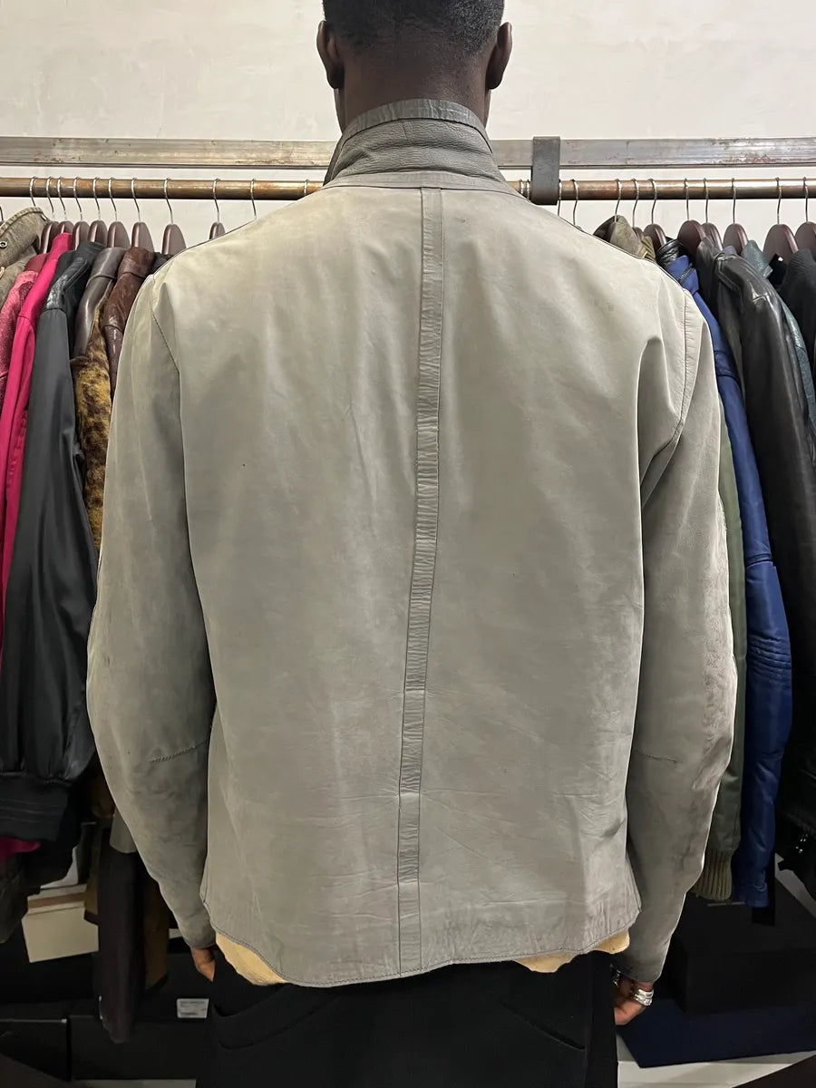 AW2013 Emporio Armani Raw Creamy Artisanal Leather Jacket FkdErNV 2