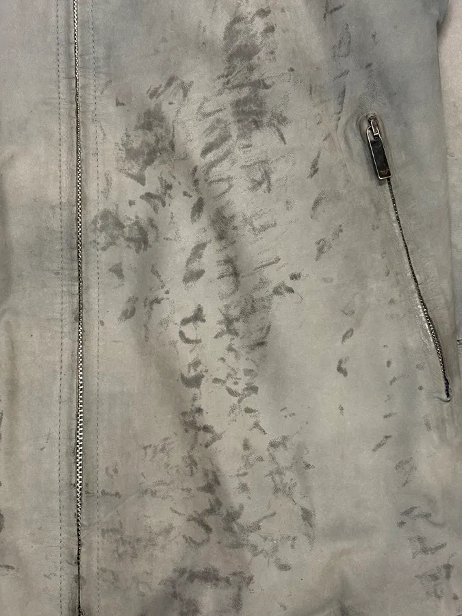 AW2013 Emporio Armani Raw Creamy Artisanal Leather Jacket FkdErNV 8