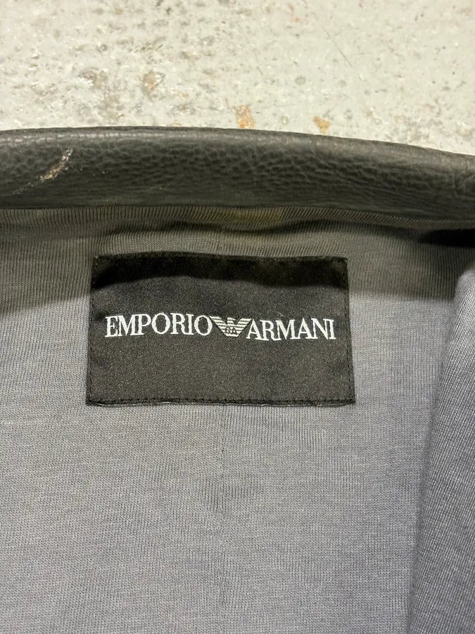 AW2013 Emporio Armani Raw Creamy Artisanal Leather Jacket FkdErNV 9