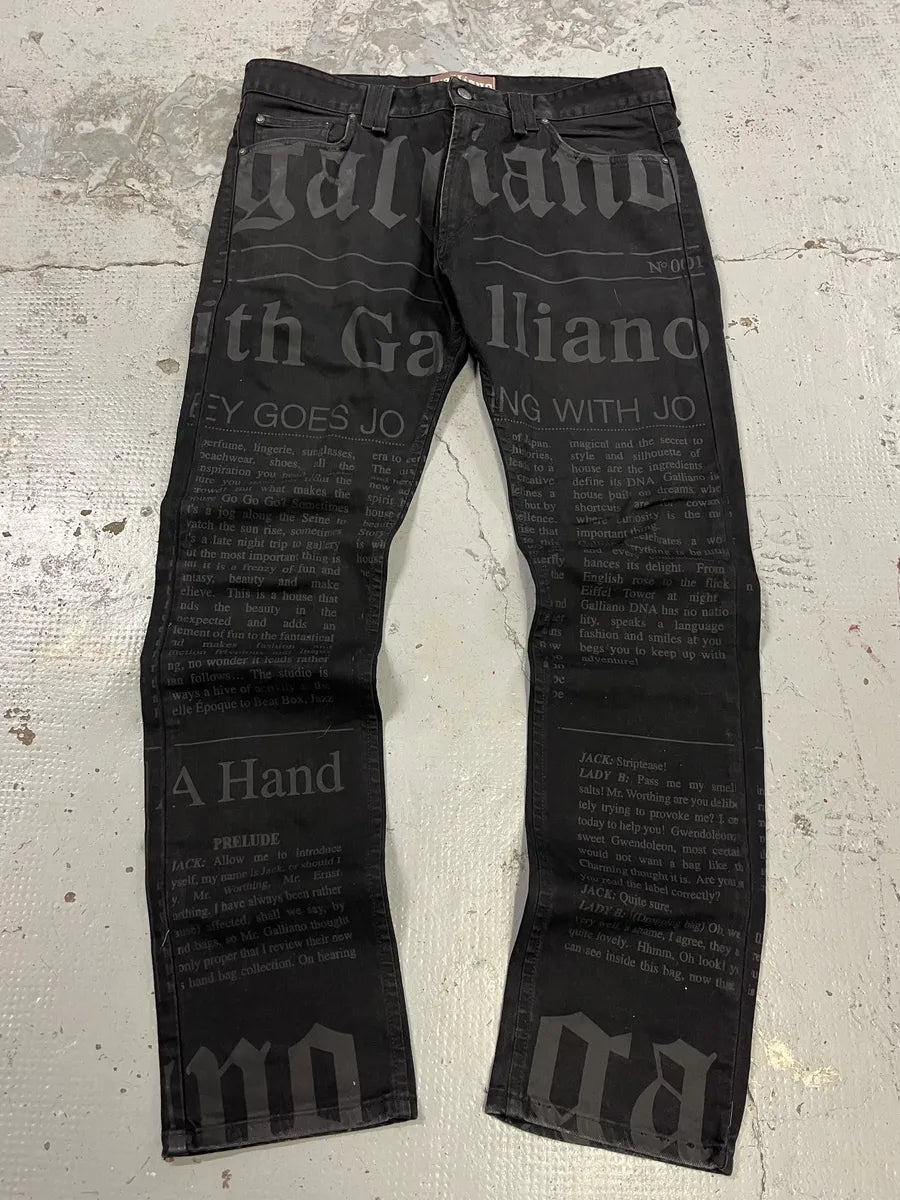 AW2013 Galliano Newspaper Black Slim Jeans AhfYmbc 0