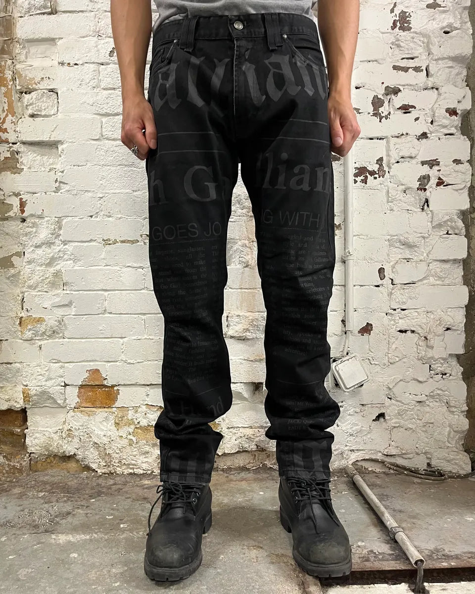 AW2013 Galliano Newspaper Black Slim Jeans AhfYmbc 1