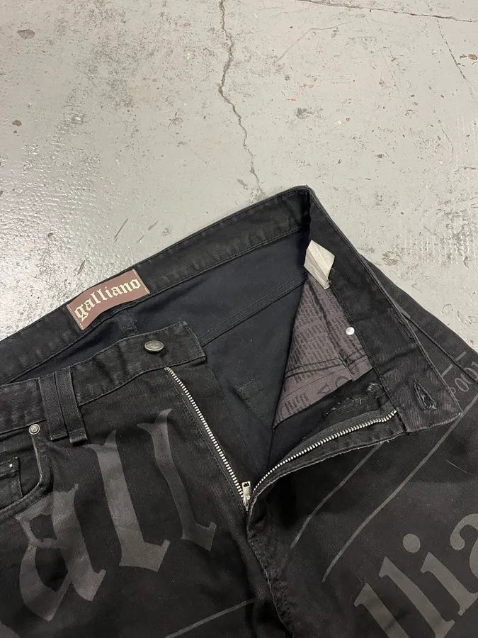 AW2013 Galliano Newspaper Black Slim Jeans AhfYmbc 10
