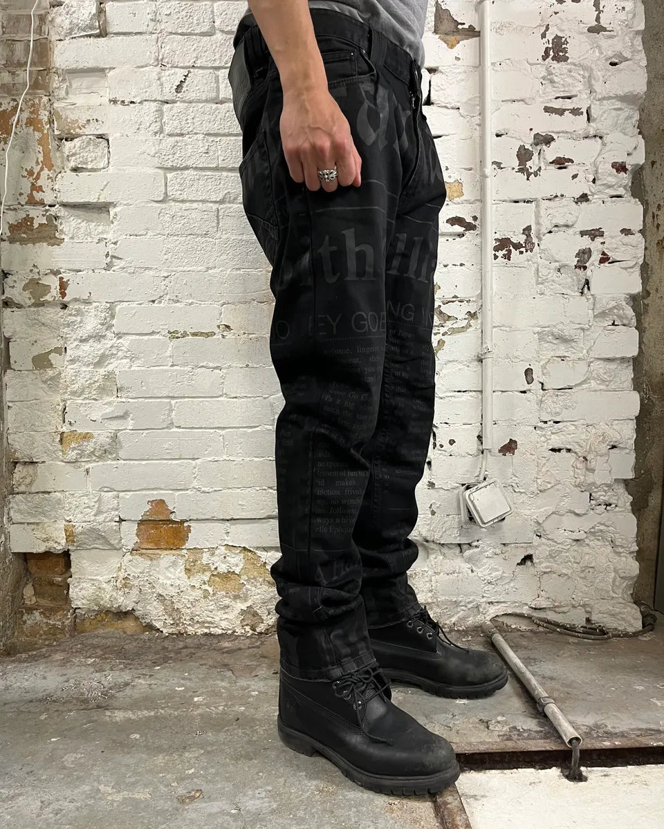 AW2013 Galliano Newspaper Black Slim Jeans AhfYmbc 2