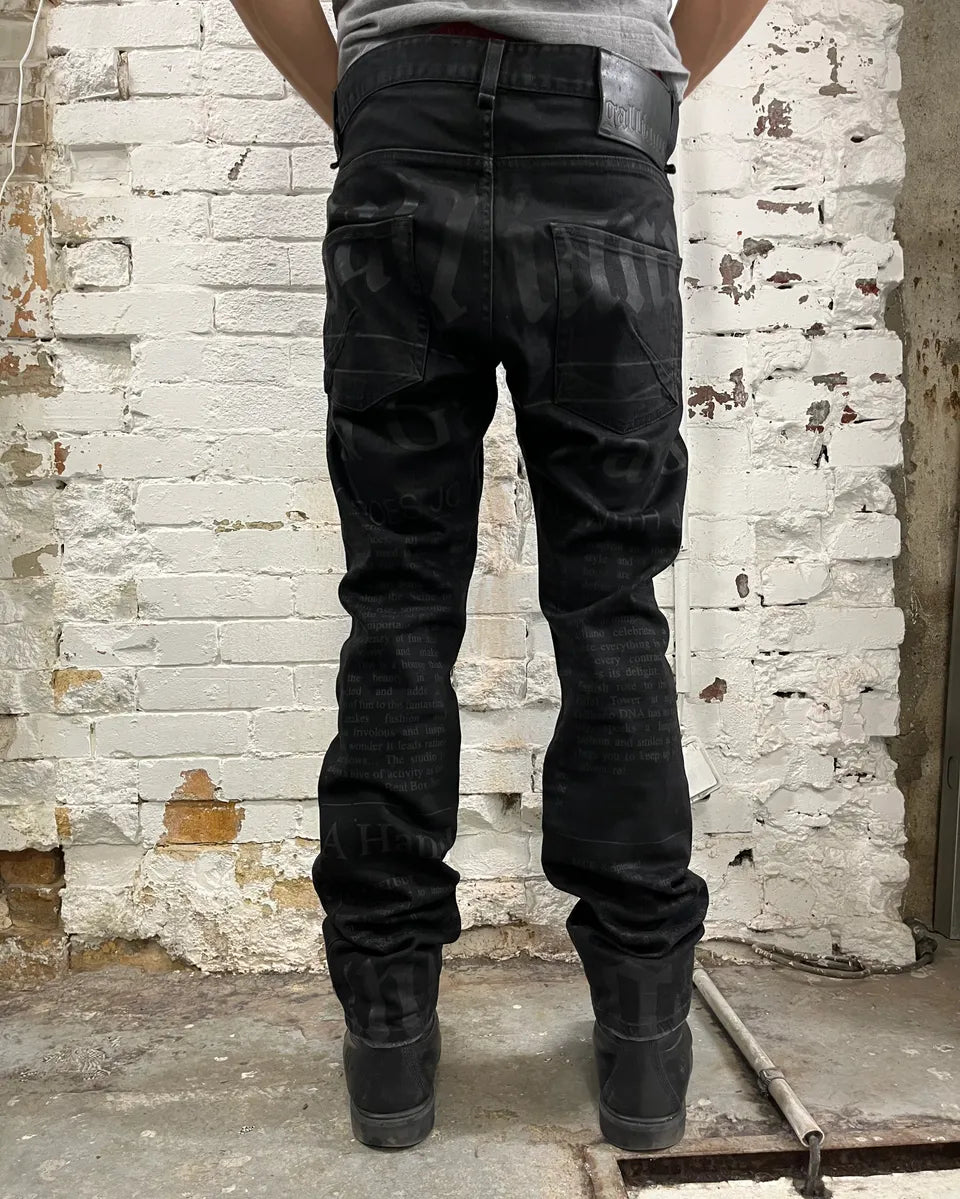 AW2013 Galliano Newspaper Black Slim Jeans AhfYmbc 3