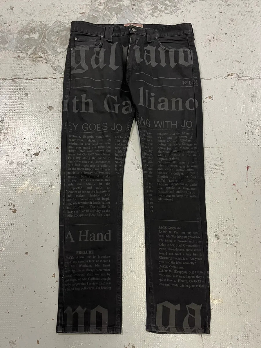 AW2013 Galliano Newspaper Black Slim Jeans AhfYmbc 4