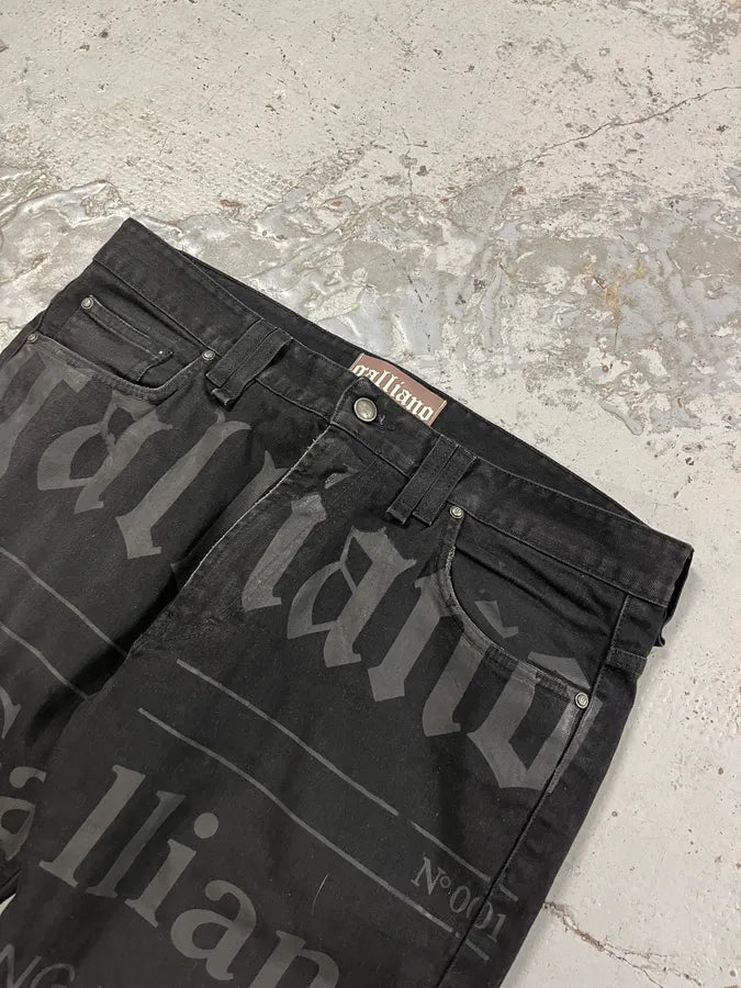 AW2013 Galliano Newspaper Black Slim Jeans AhfYmbc 5